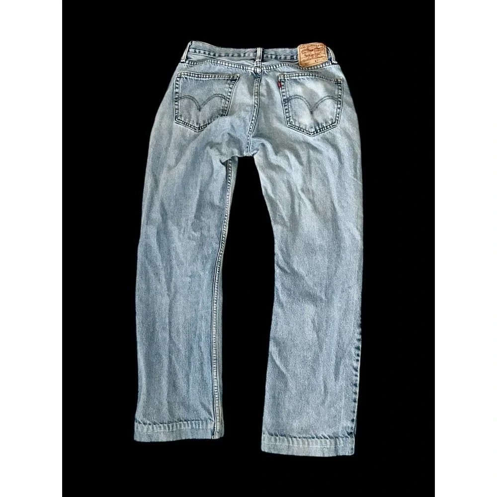90's Vintage Levi's Jeans Men's 32x29 Blue Light Wash‎ 505 Custom Bottom Hem
